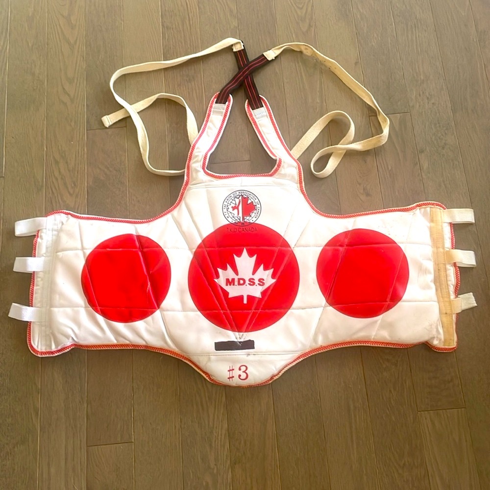 Tae Kwon Do Reversible Chest Pad - Unisex Size 3 - TKD Canada Approved Red Blue